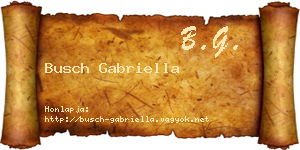 Busch Gabriella névjegykártya